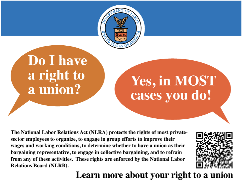 Learn more about your rights to unionize flyer