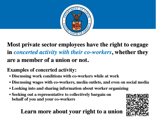 Private Sector Employee's Rights flyer